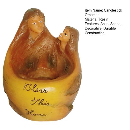Candlestick Ornament Angel Shape Resin Decorative Centerpiece Candle Stand Artistic Candle Accessory Desktop Decor