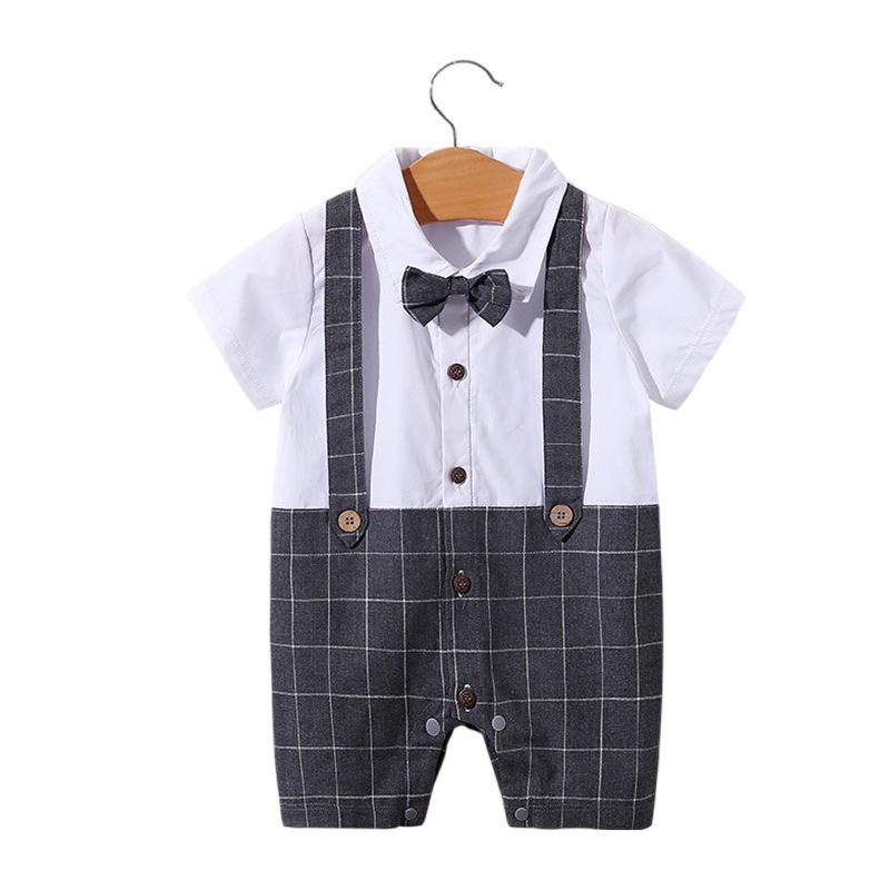 Heren Korte Mouw Zomer Romper voor Pasgeboren en Baby Jongens (0-1 Jaar) - Babykleding