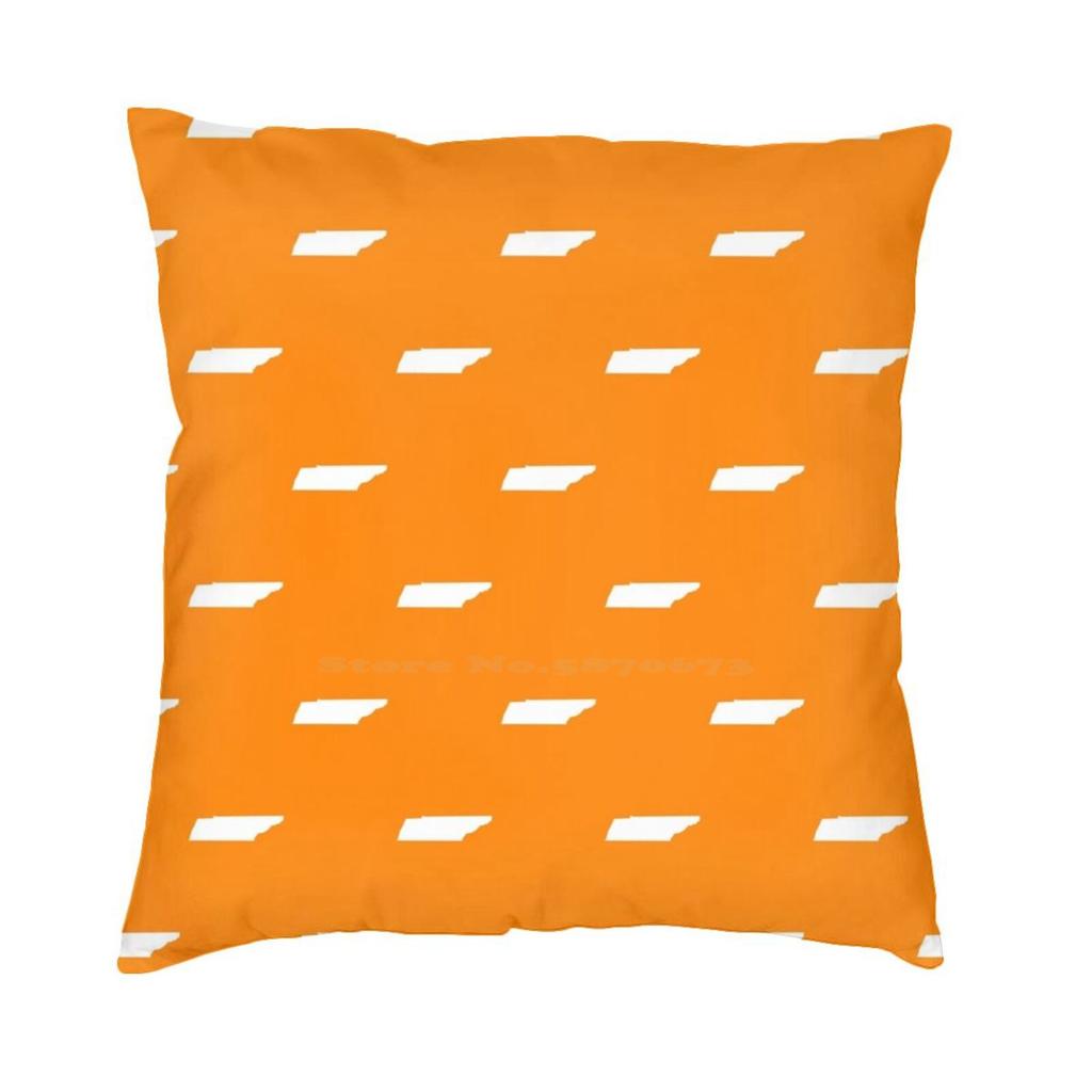 Tennessee | Orange Small Print Home Sofa Car Waist Throw Pillowcase Tn Tennessee Orange Vols Volunteers White Football Sec
