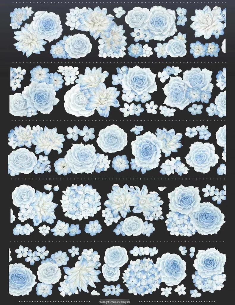 Falling Sunset Tide Washi Tape & Stickers for Journals: Flowing Hemp Ancient Style