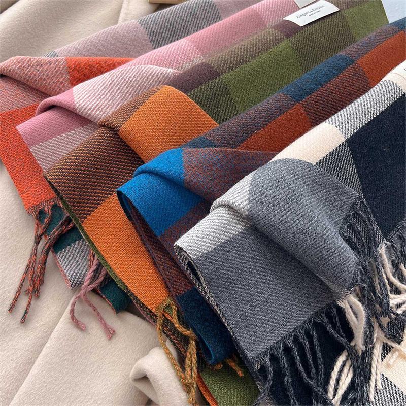 Warm Luxury Brand Cashmere Scarf Women Thick Print Shawl and Wraps Ladies Blanket Foulard Winter Pashmina Bandana Bufanda