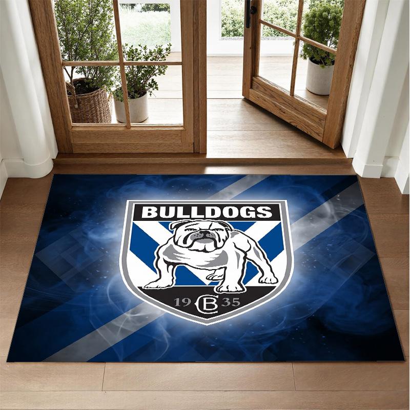 Canterbury-Bankstown Bulldogs Design Crystal Velvet Rug Soft Decorative Mat for Bedroom Entrance