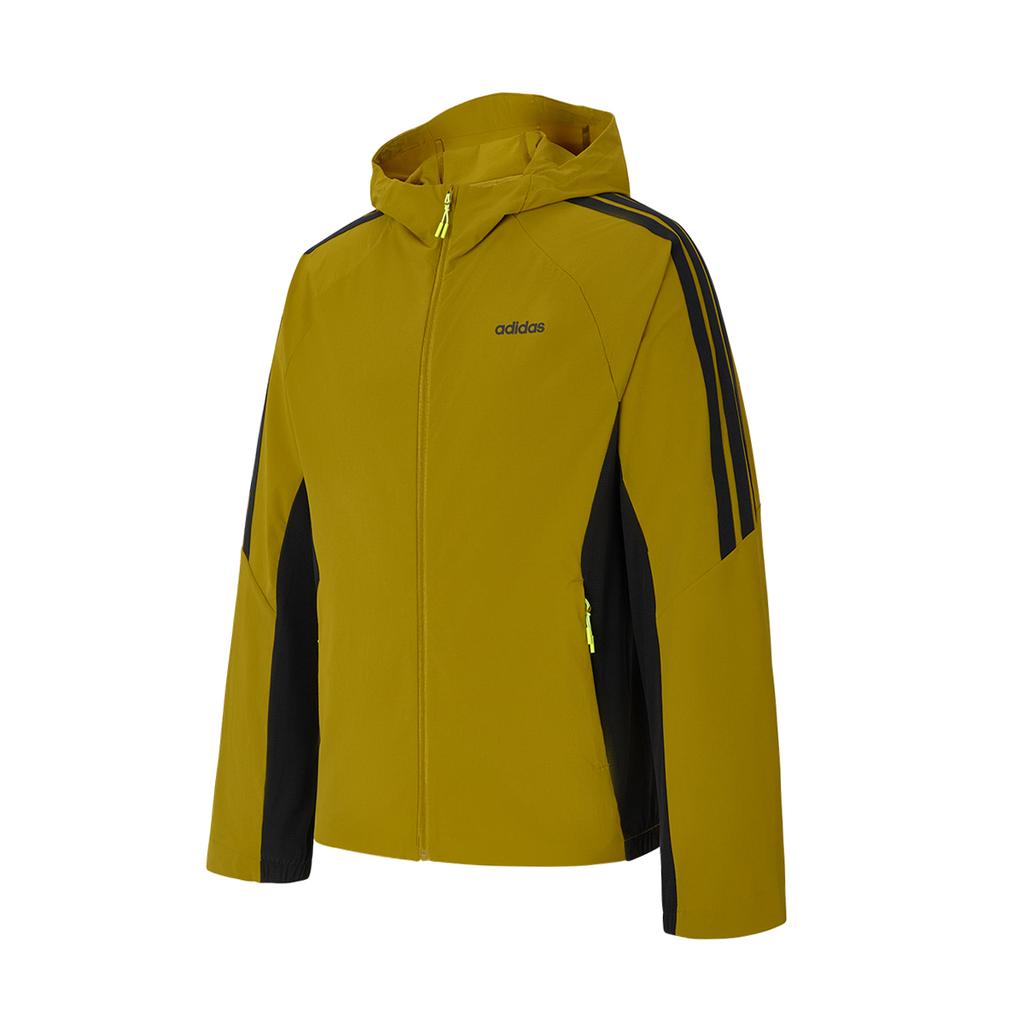 Adidas SS25 Outdoor Fashion Comfortable Versatile Hooded Jacket Men Jacket Yellow Green KB8508