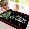Christmas Door Mat Anti-Slip Welcome Floor Mat Washable Kitchen Indoor Outdoor Carpet Winter Christmas Decoration