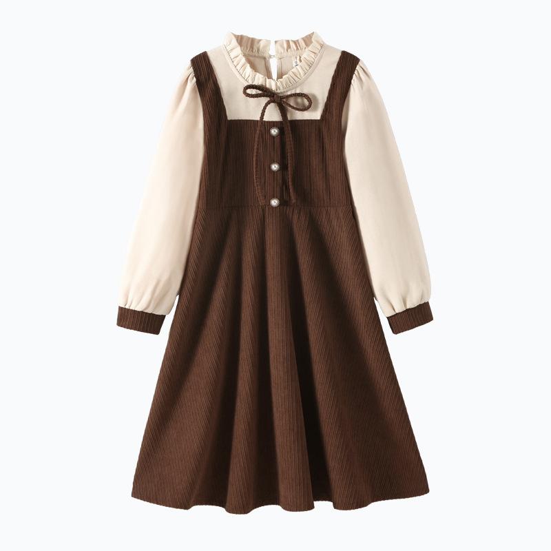 Girls  Fashionable Black Dress for Autumn, Children s Princess-style Dress 120cm