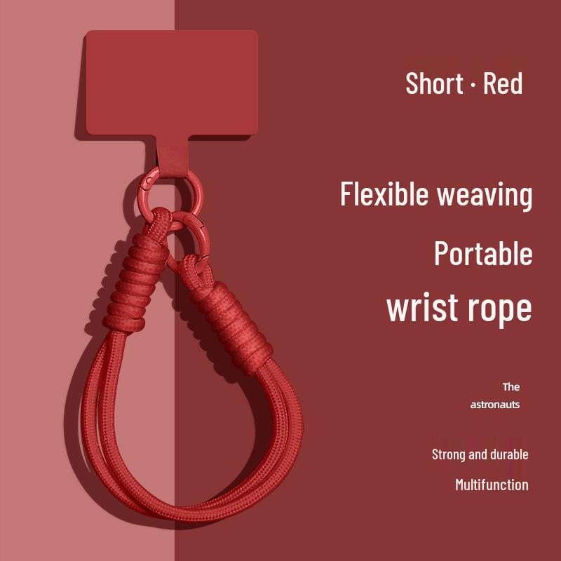 Popular Color-Block Phone Lanyard: Multi-Functional Anti-Loss Case, Earphone Cover, Toy Bag, Woven Wrist Strap