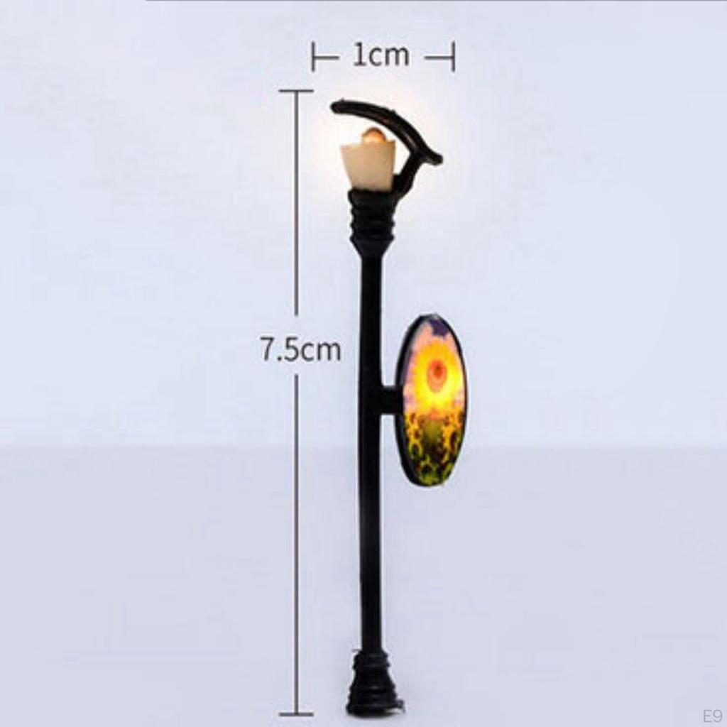 20 Stück 1:100 Mini-Straßenlaternen, Feengarten-Zubehör, Modellbahn-Lampenleuchten