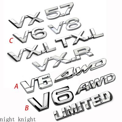 Lettere modificate V6 V8 5.7 4WD AWD VXR VXL TXL Adesivo per auto in metallo limitato adatto a tutte le auto
