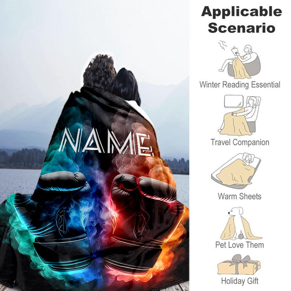 Gloves Customize Your Name Blanket Throw Customizable Blanket Soft Warm Cozy Versatile for Picnics Nap Home Decor Bed Ideal for All Seasons
