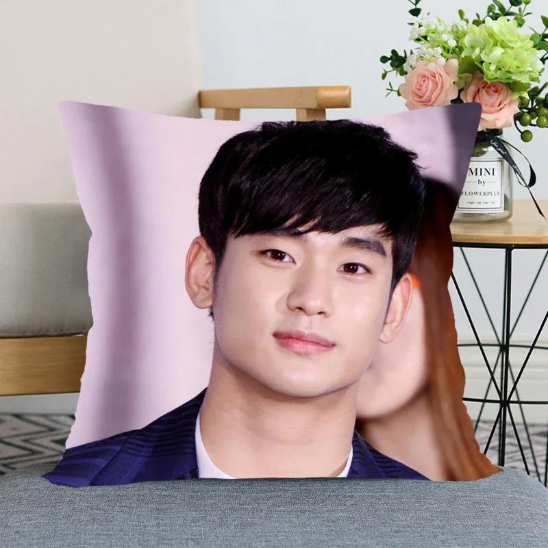 45x45cm Kim Soo Hyun Pillowcase Bedroom Home Decorative Nice Gift Pillow Cover Square Zipper Pillow Cases Satin Soft Fabric