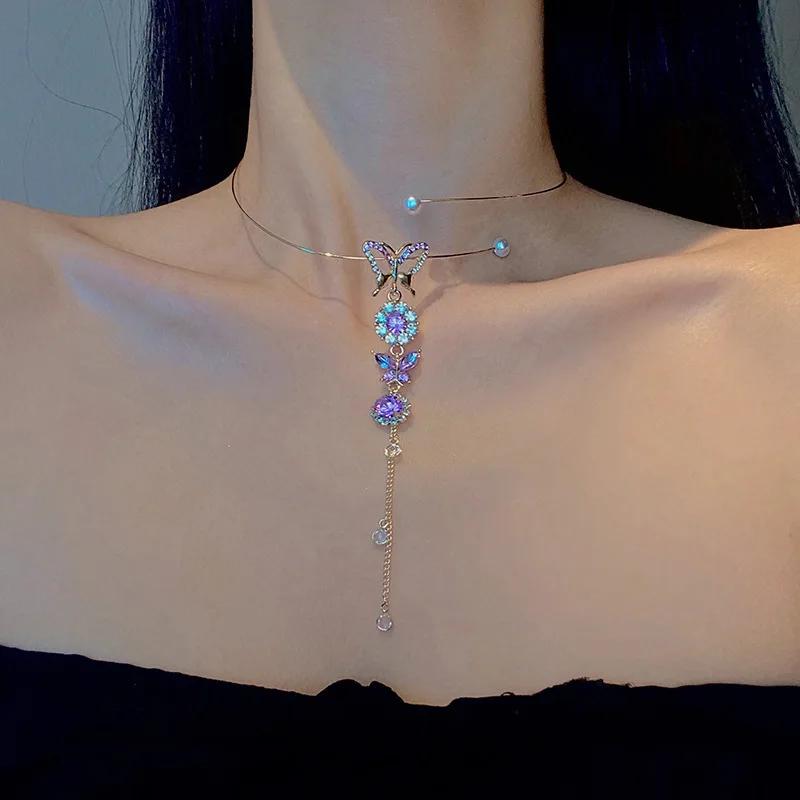 A Strip of Exquisite Fashion Stainless Steel Cross Necklace Suitable for Women's Clavicle Chain Jewerly Accessory Daily Wear