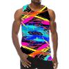 Men's Colorful Tank Top Summer Sleeveless 3D Gradient Print Vest Casual Sportswear Male Gym Tops Oversized