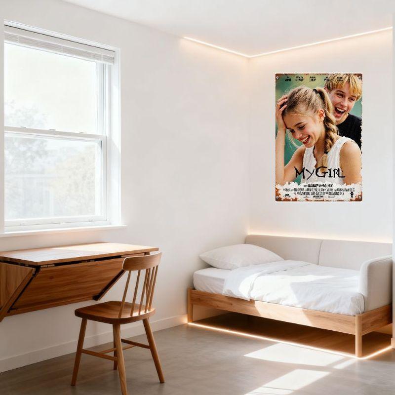 My Girl Macaulay Culkin Jamie Lee Curtis Vintage Movie Metal Tin Sign Retro 90s Film Poster Wall Art for Home Decor Bar Man Cave
