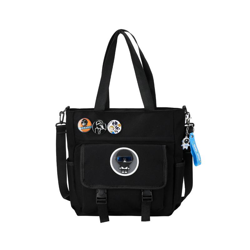 A Light and Fresh Student Portable High-appeartion-level Tutorial Bag, Single-shoulder Hand-carry Crossbody Bag, Large-capacity Commuting Canvas Bag