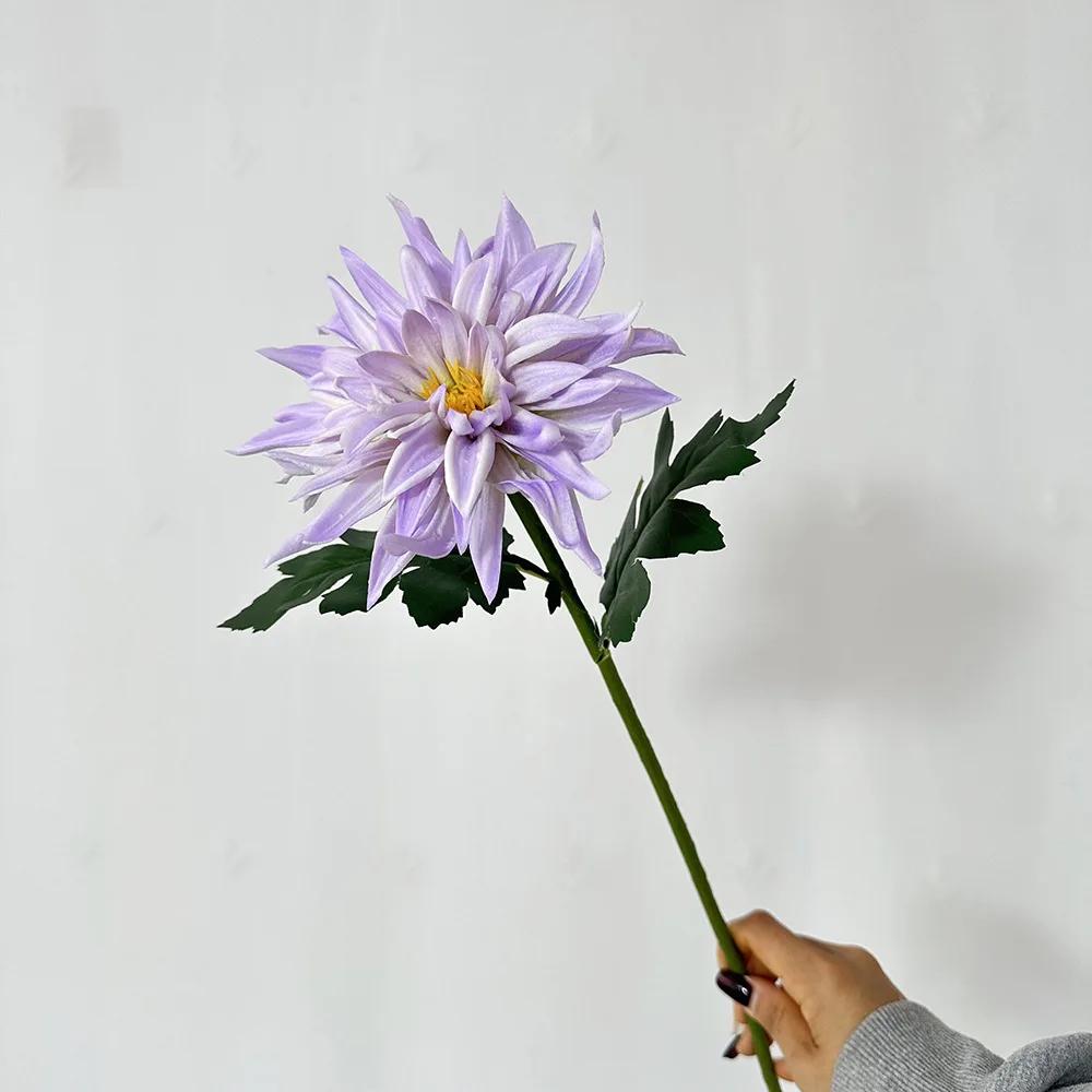 5Pcs/lot Artificial PU Dahlia Flowers Wedding Decoration Fake Flowers Arrangement Home Accessories Party Table Floral Dahlias
