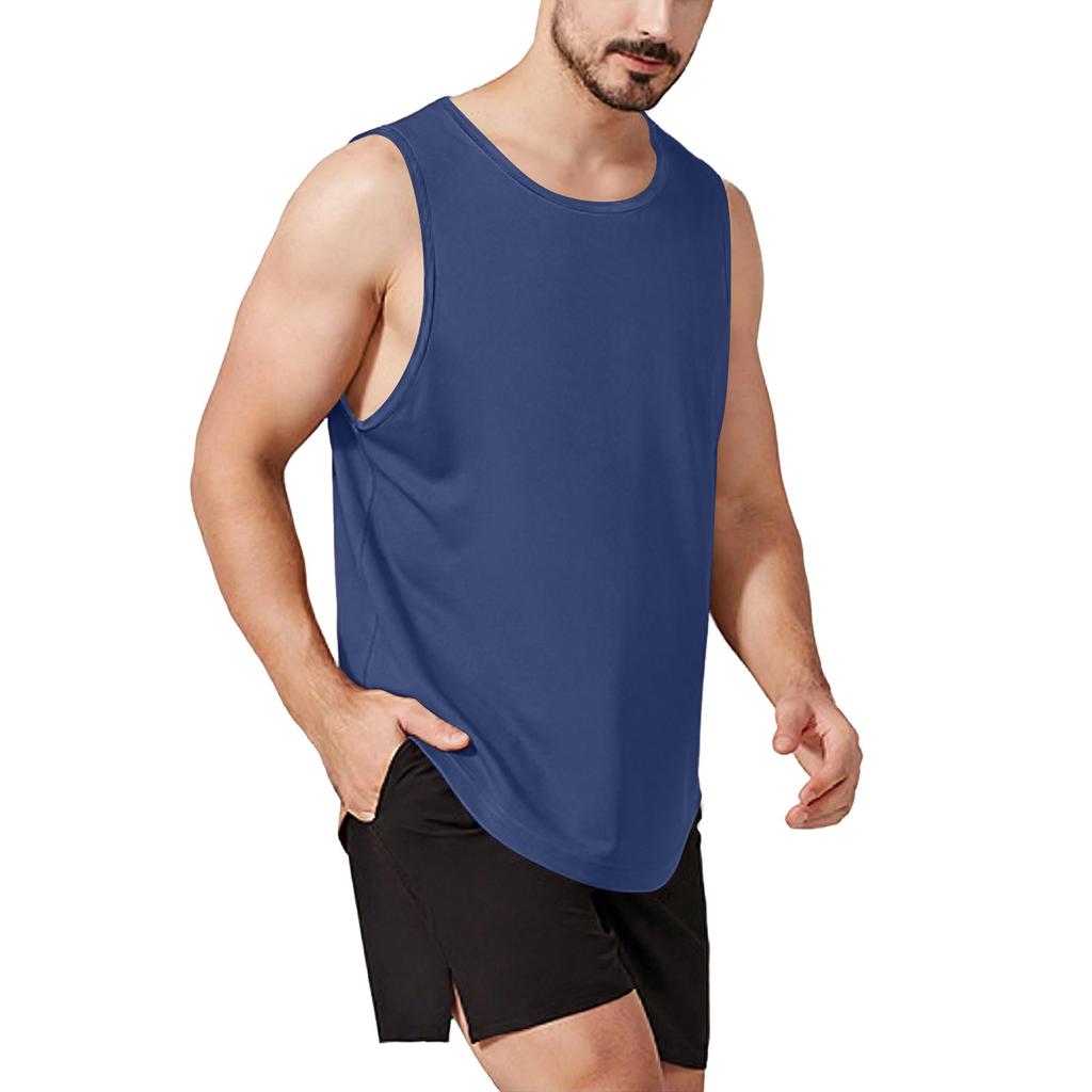 Men Sleeveless Athletic Tank Top Lightweight Breathable Quick Dry Muscle Shirt Crew Neck Sportswear for Training Running Gym Workout