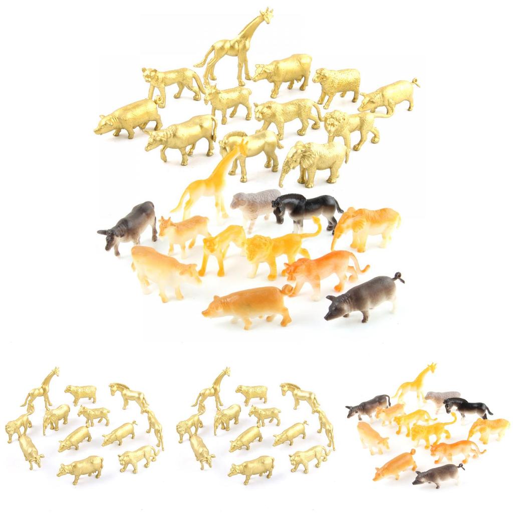 Realistic And Vibrant Animal Models For Children Featuring Giraffe And Lion Figures