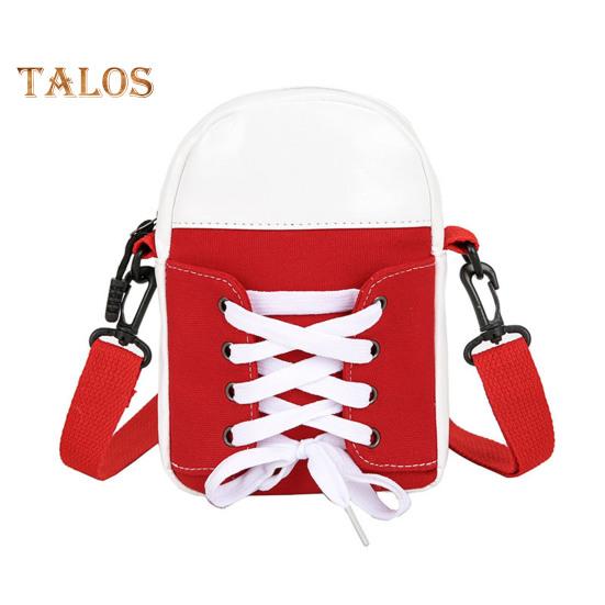 Women Canvas Crossbody Bag Casual Small Shoulder Bag Canvas Shoe Design Crossbody Purse for Daily Life Travel Commuting