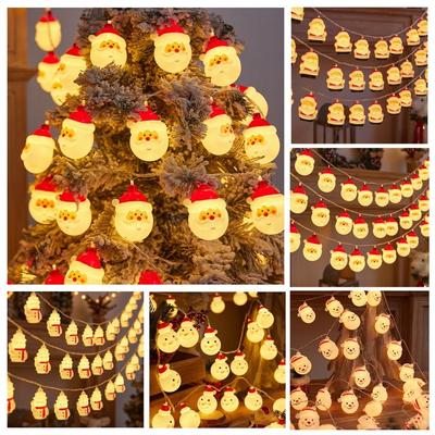 Yeni 1.5M 10LED Noel LED Dize Sıcak Işık Noel Baba Kardan Adam Festival Lambası Kendin Yap Renkli Çelenk Işıkları Christma