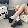 British style small leather shoes women's 2025 spring new retro versatile patent leather loafers heightened platform black single shoes
