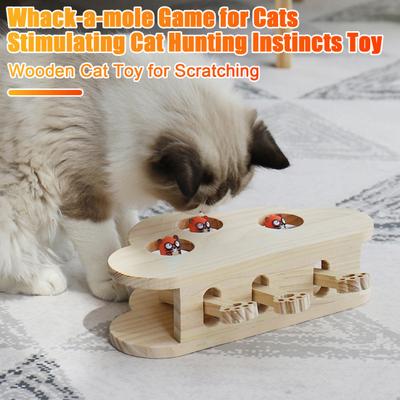 Whack-A-Mole Kedi Oyuncağı Ahşap Etkileşimli Bulut Şekilli Kedi Oyuncağı Whack A Mole Oyunu Tırmalama Kedi Oyuncağı İç Mekan Kullanımı İçin