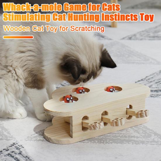 Hračka pro kočky Whack-A-Mole Dřevěná interaktivní hračka pro kočky ve tvaru mraku Whack A Mole Hra Škrabadlo Hračka pro kočky pro vnitřní použití
