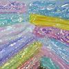 Embroidered 5mm Sequin Mesh Fabric for Wedding Dress, Skirt, Bag, and Shiny Decor