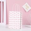 Borsa Regalo di Carta Rosa con Fiocco per Compleanni Feste di Natale Uso Domestico Borse Regalo con Manici Articoli per Feste di Matrimonio Fidanzamento