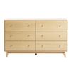 VEVOR 6 Drawer Dresser, Wooden Chest of Drawers with Sliding with Anti-tip Device, Modern Minimalist Dresser Chest