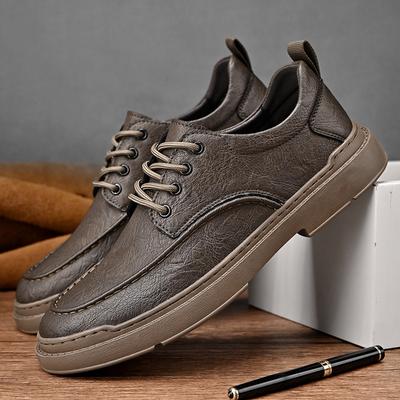 Frühling Herrenschuhe Outdoor Casual Retro Martin Boots Low-Top Schwarz Kleine Lederschuhe Plateau Leder Trendschuhe