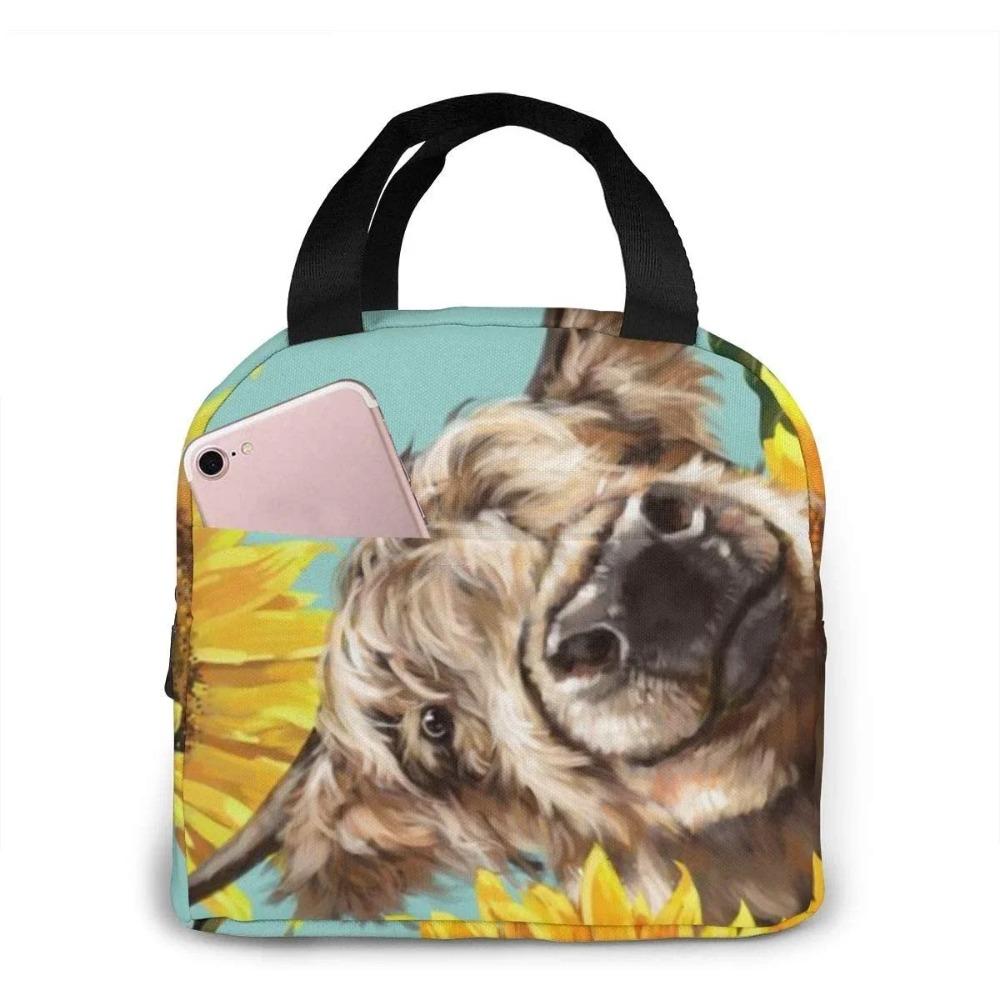 

Забавные сумки для обеда Highland Cow для мужчин и женщин, термобокс для обеда, сумка-холодильник для работы, путешествий, пикника, разноцветные 22x20x13CM армия зеленый