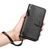 Compact Solid Color Zipper Phone Case with Card Slot & Anti-fall Protection