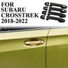 Carbon Fiber Style Exterior Side Door Handle Cover Trim For Subaru Crosstrek