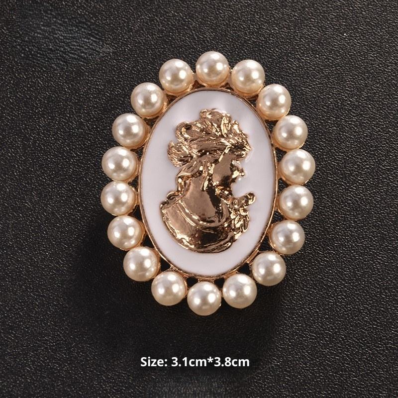 Винтажные броши с женским профилем для женщин, жемчуг, классическая красота, портрет, овальная брошь-булавка, ретро, праздничные украшения, подарки