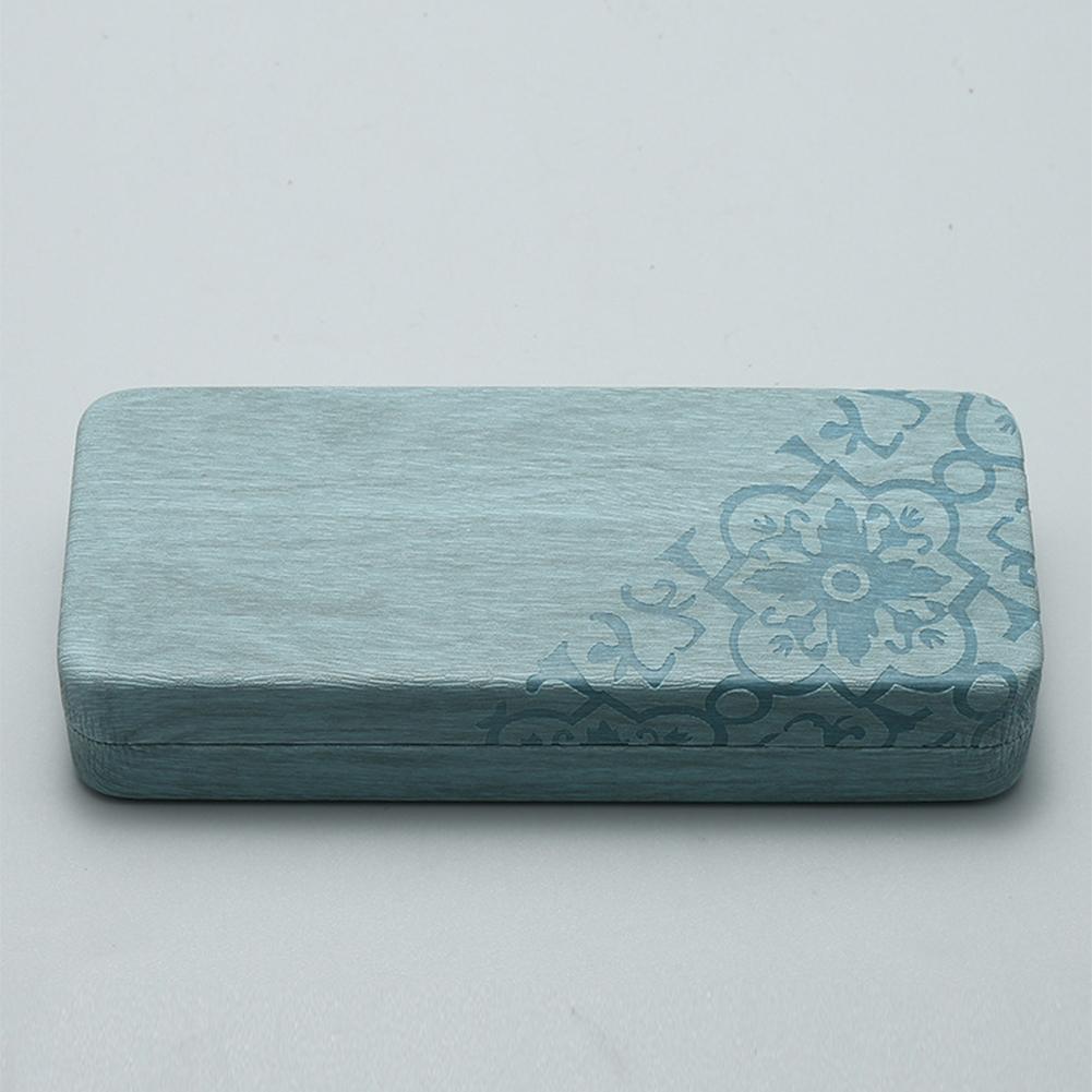 Vintage Floral Print Glasses Case Simple Rectangular Glasses Storage Box Scratch-Resistant Leather Lined Glasses Organizer