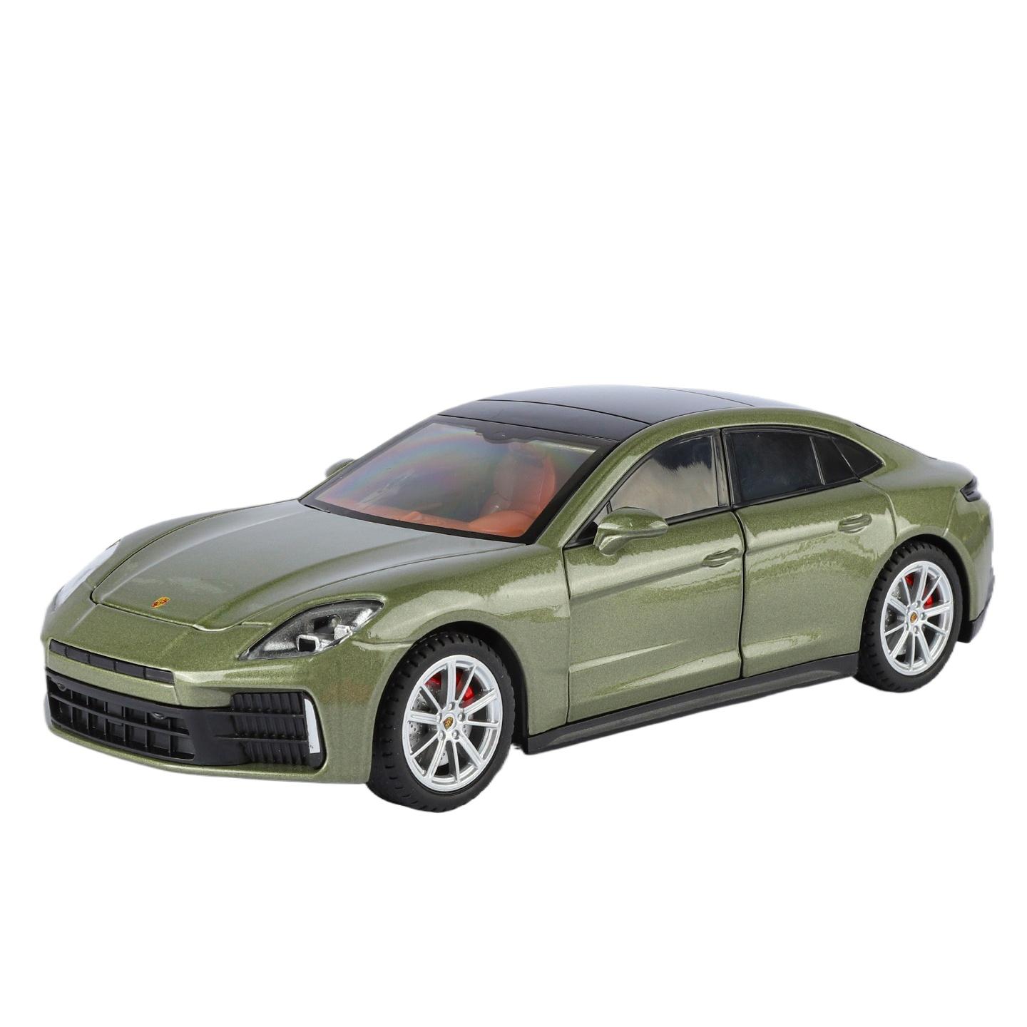 

1/24 Porsche Panamera 2025 Купе Металева модель автомобіля Лита металева спортивна машина Модель автомобіля Звук і світло Дитяча іграшка Подарунок зелений