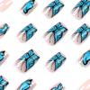 Wear nail art glitter blue butterfly nail piece fake nail removable finger press on nails