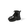 Boys Girls Ankle Boots Handsome Casual Kids Short Boots with Side Zipper 2024 New Children Leather Boots with Metal Decoration