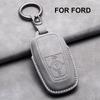 Leder Autoschlüsseletui für Ford Fusion Mustang Explorer F150 F250 F350 Ranger Mondeo Funkschlüsselgehäuse Halter Schlüsselanhänger Zubehör