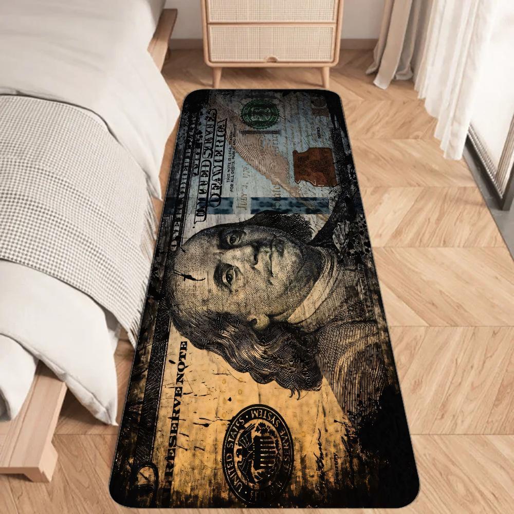 Dollar Money Floor Mat Graphic Printed Flannel Doormats for Bathroom Kitchen Entrance Carpet Home Decor