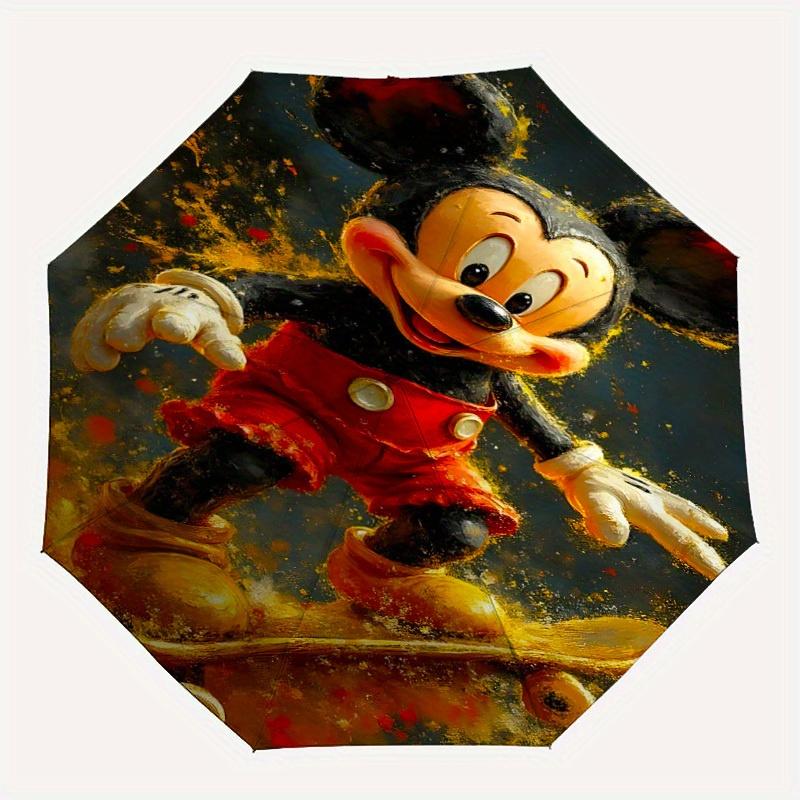 1pc Mickey Automatic Umbrella - Cartoon Design, Lightweight & Portable,  Travel Umbrella, Durable Canopy a0820017