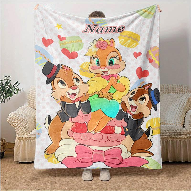 Custom 1pc Chip Dale's Festive Fun Blanket, Soft And Comfortable Blanket, Casual Warm, Camping Travel Blanket, Birthday Gift Q91013