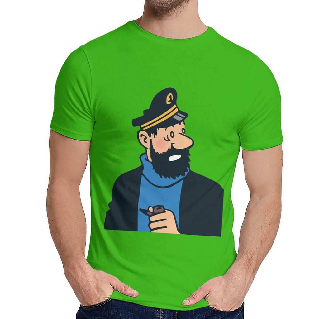 Natural Cotton Captain Haddock The Adventures Of Tintin T Shirt Unisex Design Leisure Fashion O