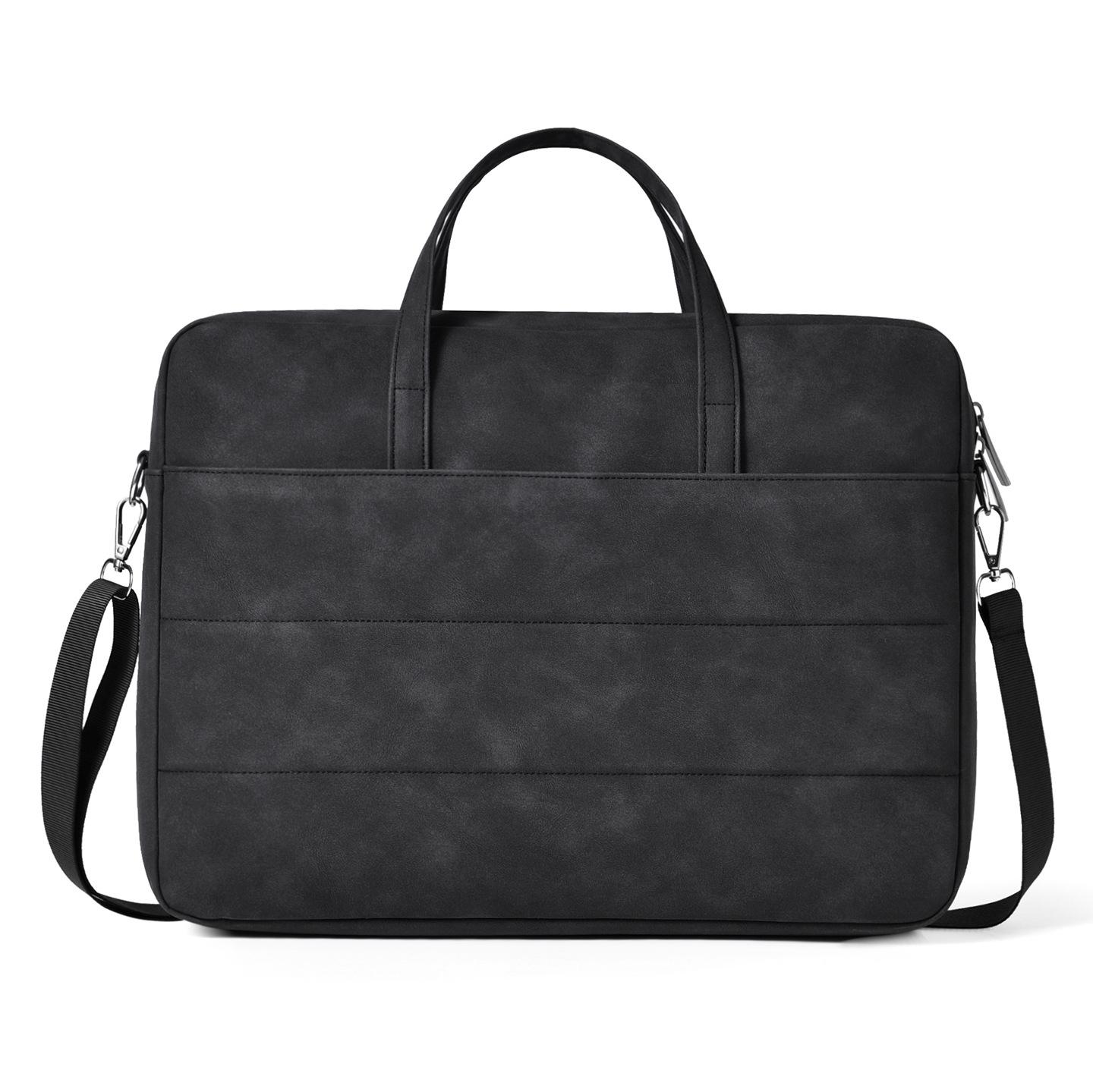 

TS JYL laptop bag,Lightweight PU Laptop Bag 14 Inch Waterproof Shockproof Shoulder Briefcase 14 inches чёрный