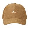 Customize Corduroy Baseball Cap Men Women Fishing Theme Adjustable Dad Cap for Anglers Outdoor Sport Hat with Lure Hook Design