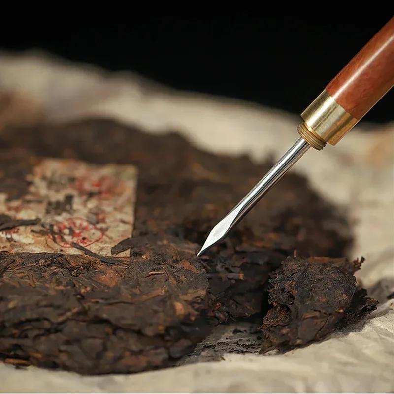 Sandalwood Tea Knife Tea Needles Pick With Wood Handle Puer Tea Tools Cone Needle Breaking Prying Brick Professional Tool