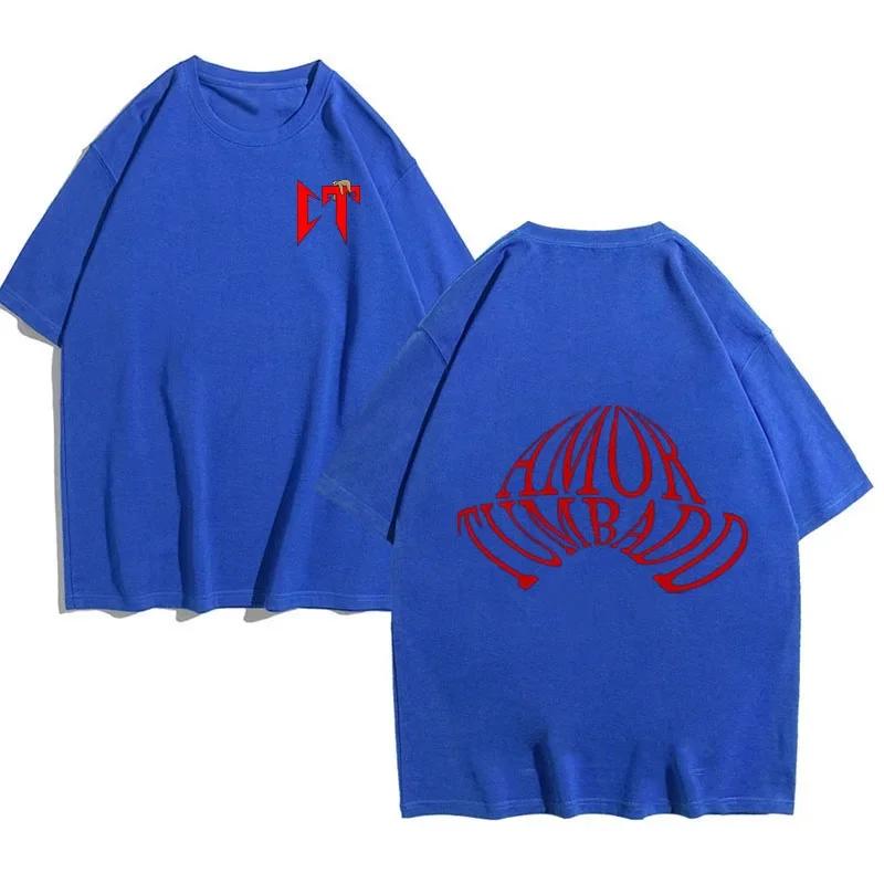 Men's Loose Fashion Pattern Summer Short Breath Solid Color T-shirt Pure Cotton European Fashion Casual Men's Top