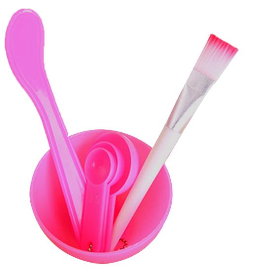 

4 шт. Набор инструментов для красоты: миска для масок для лица, кисть для смешивания, ложка для макияжа, палочка для лица розы красного