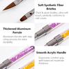 Double Ended Nail Art Brushes Rhinestone Handle, Flat Head Gel & Carving Sculpting Pen for Nail Extension Manicure
