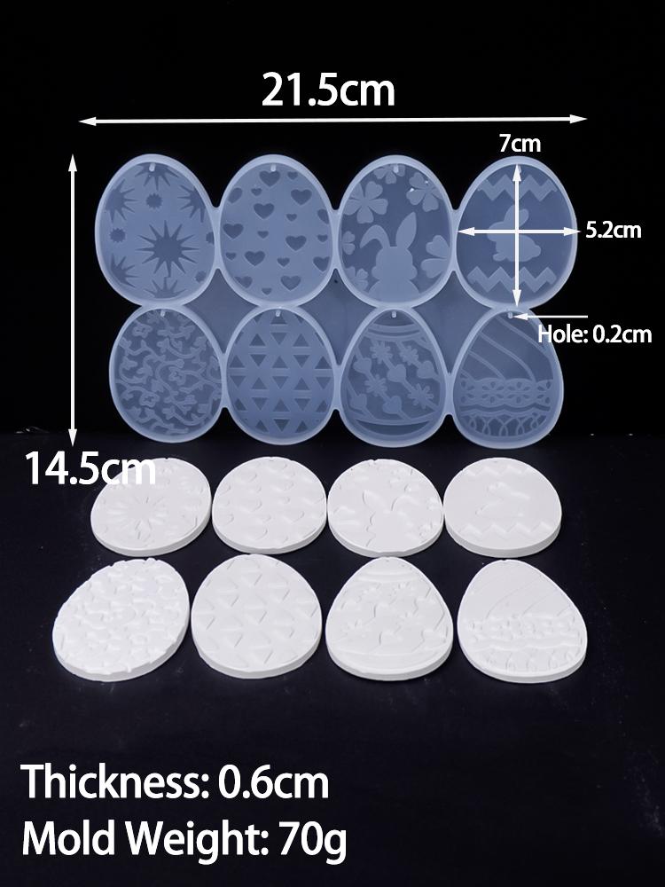 

Heart Rabbit Egg Pendant Silicone Mold DIY Easter Ornament Craft Making Plaster Resin Hanging Tags Casting Molds Home Decor